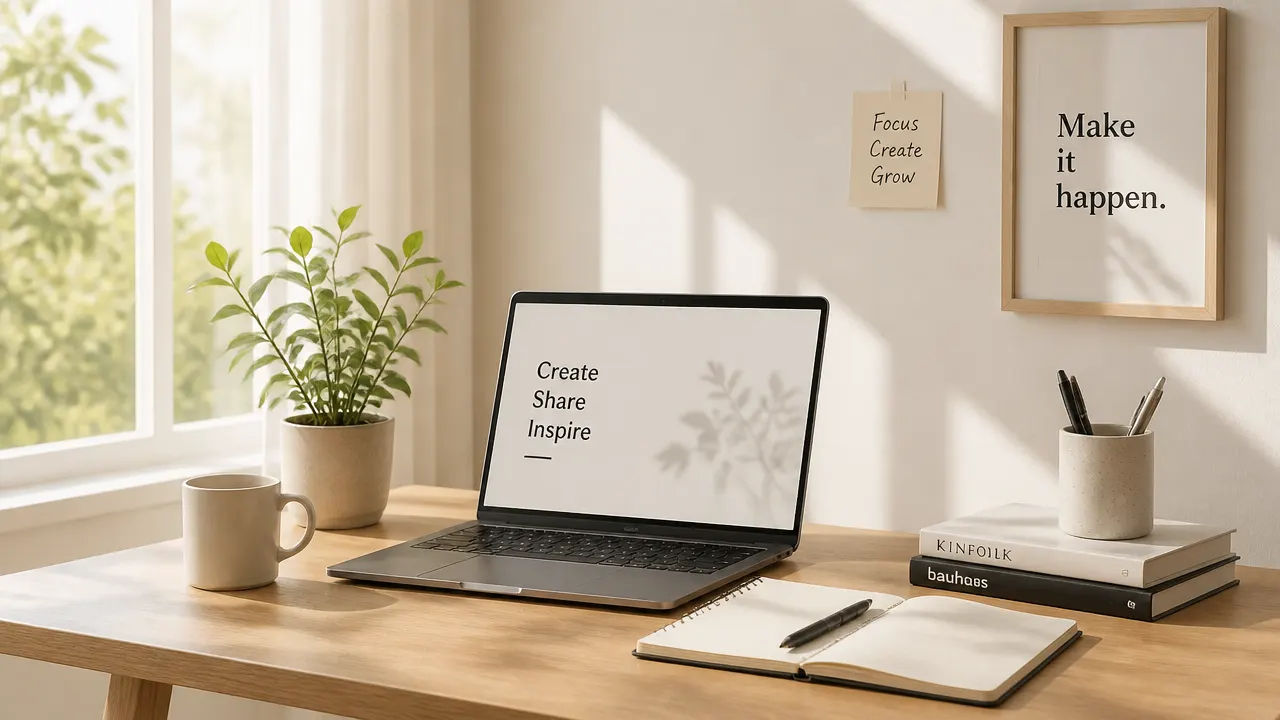 میز کار مینیمالیستی برای تولید محتوا